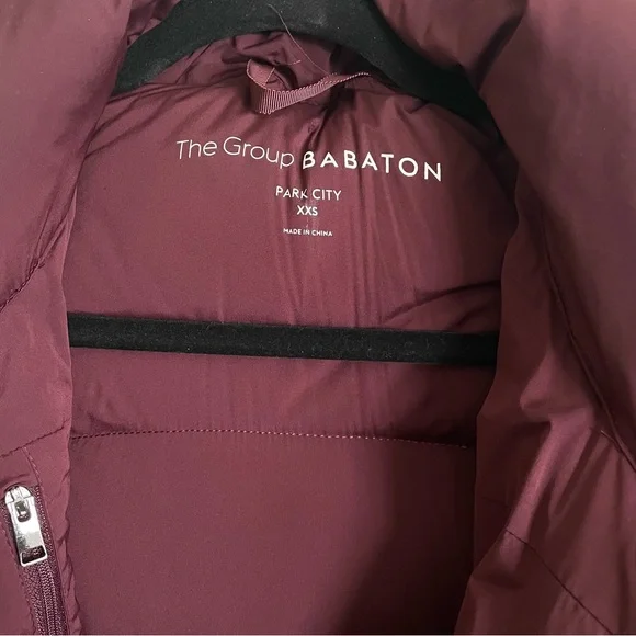 Aritzia The Group Babaton Park City Long Puffer Jacket in Burgundy Size XXS - Picture 4 of 6